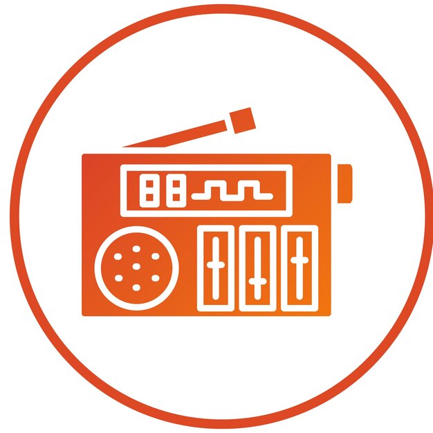 Diseño vectorial Estilo de icono de radio digital
