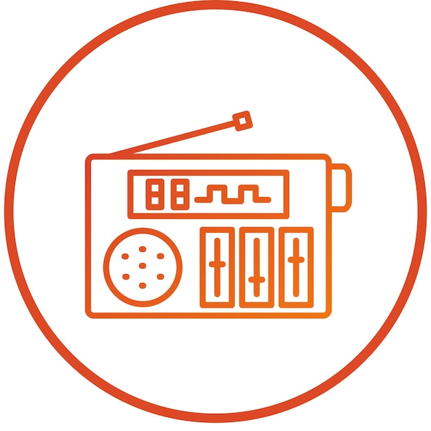 Diseño vectorial Estilo de icono de radio digital