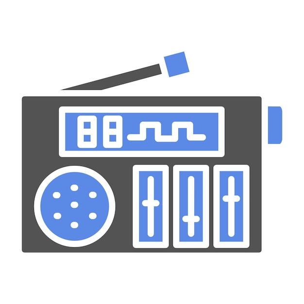 Diseño vectorial Estilo de icono de radio digital