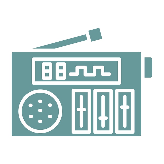 Diseño vectorial Estilo de icono de radio digital