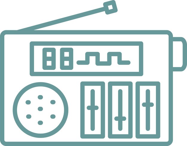 Diseño vectorial Estilo de icono de radio digital