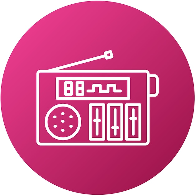 Vector diseño vectorial estilo de icono de radio digital