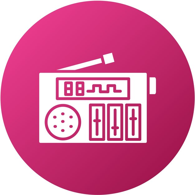 Diseño vectorial Estilo de icono de radio digital