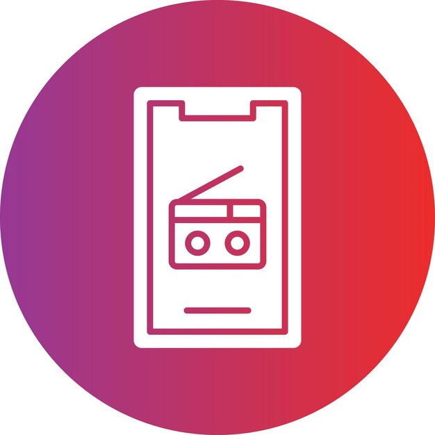 Diseño vectorial Estilo del icono de la radio móvil