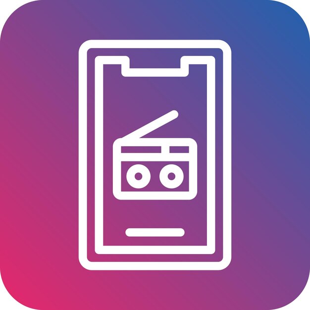 Diseño vectorial Estilo del icono de la radio móvil