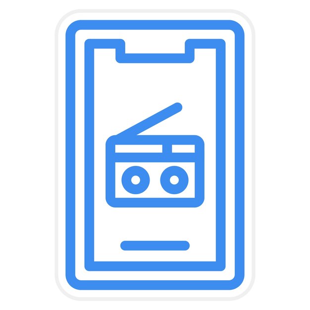 Diseño vectorial Estilo del icono de la radio móvil