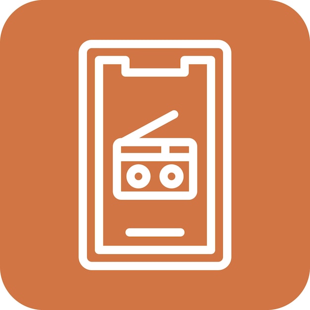 Diseño vectorial Estilo del icono de la radio móvil
