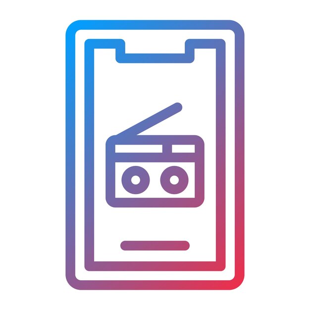 Diseño vectorial Estilo del icono de la radio móvil