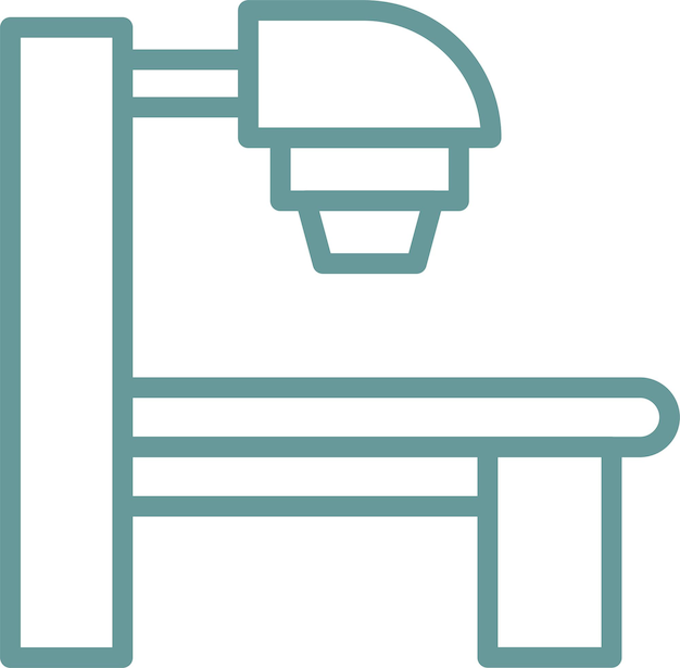 Diseño vectorial Estilo del icono de la radioterapia