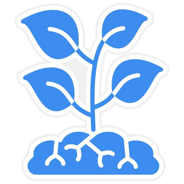 Diseño vectorial Estilo de icono de raíces de hierba