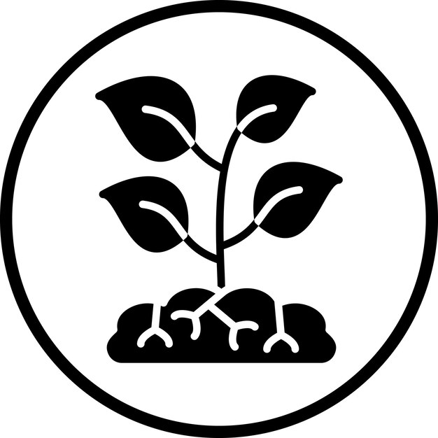 Diseño vectorial Estilo de icono de raíces de hierba