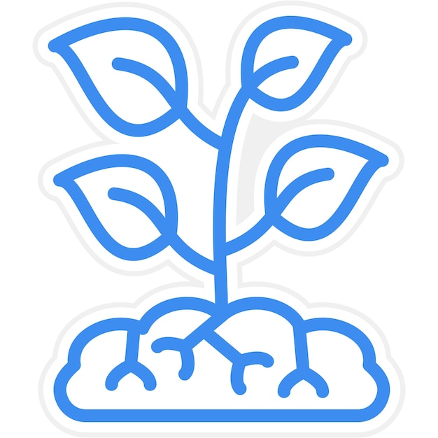 Diseño vectorial Estilo de icono de raíces de hierba