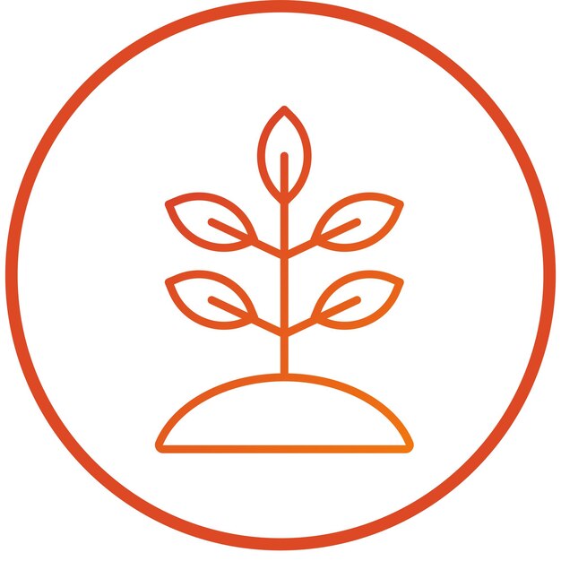 Diseño vectorial Estilo de icono de raíces de hierba