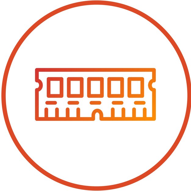 Diseño vectorial Estilo del icono de la RAM sin búfer