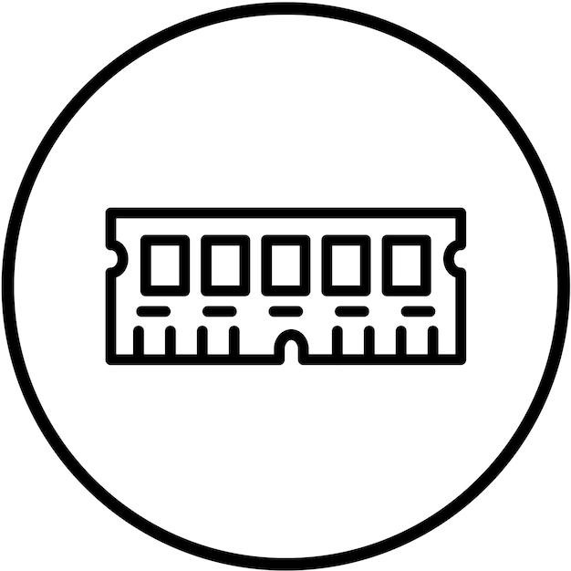 Diseño vectorial Estilo del icono de la RAM sin búfer