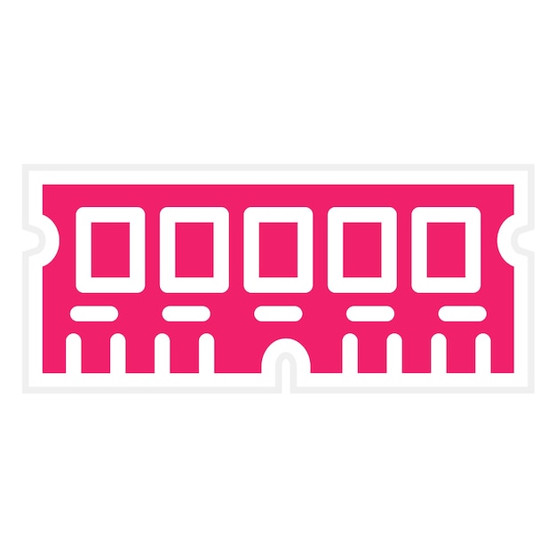Diseño vectorial Estilo del icono de la RAM sin búfer