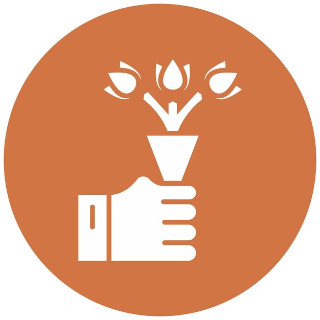 Diseño vectorial Estilo del icono del ramo de manos