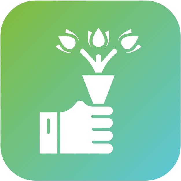 Diseño vectorial Estilo del icono del ramo de manos