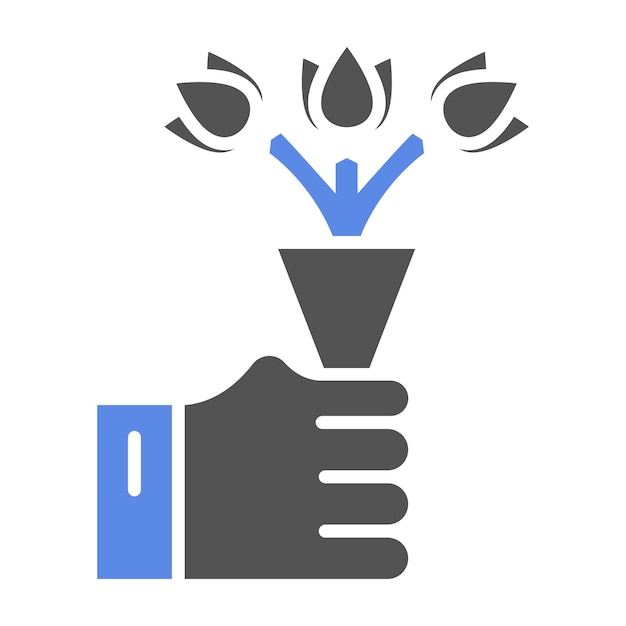 Diseño vectorial Estilo del icono del ramo de manos