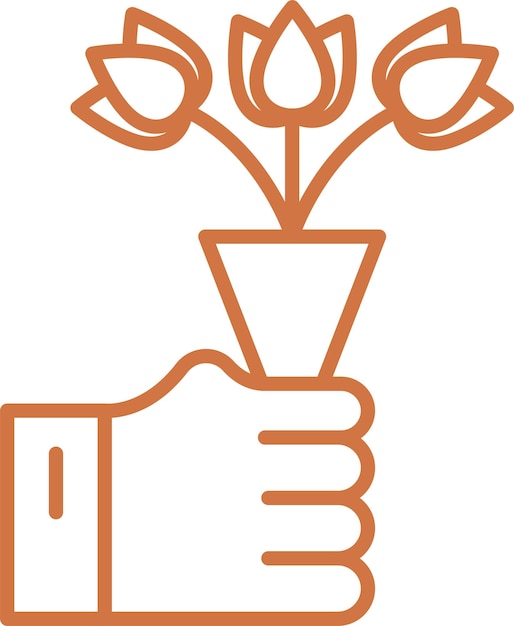 Diseño vectorial Estilo del icono del ramo de manos