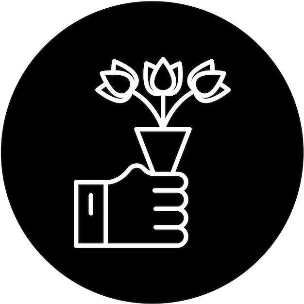 Diseño vectorial Estilo del icono del ramo de manos