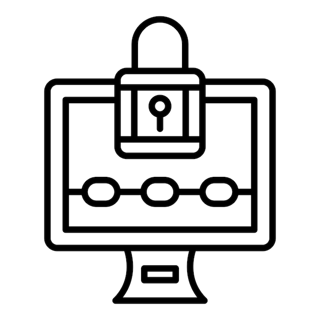 Diseño vectorial del estilo del icono del ransomware