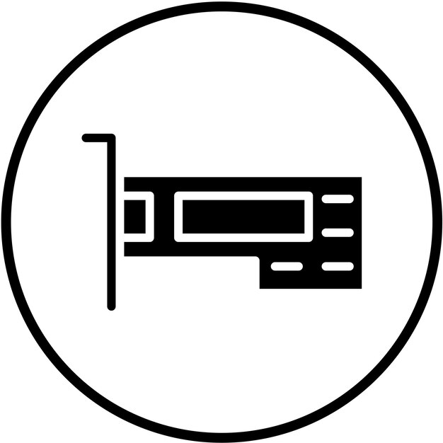 Diseño vectorial del estilo del icono de la ranura PCIe
