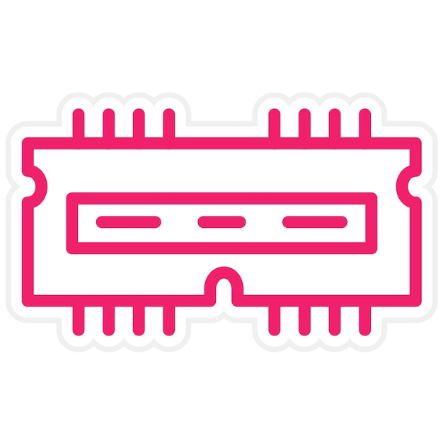 Diseño vectorial del estilo del icono de la ranura de RAM