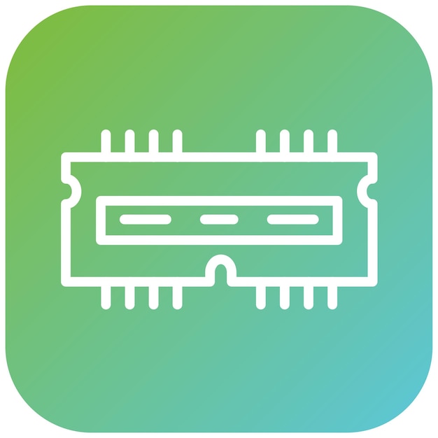 Diseño vectorial del estilo del icono de la ranura de RAM