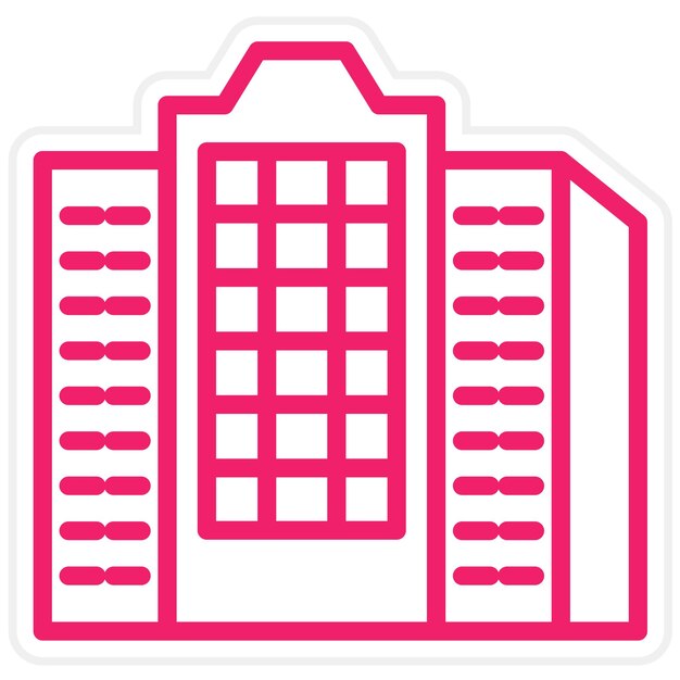 Diseño vectorial del estilo del icono del rascacielos