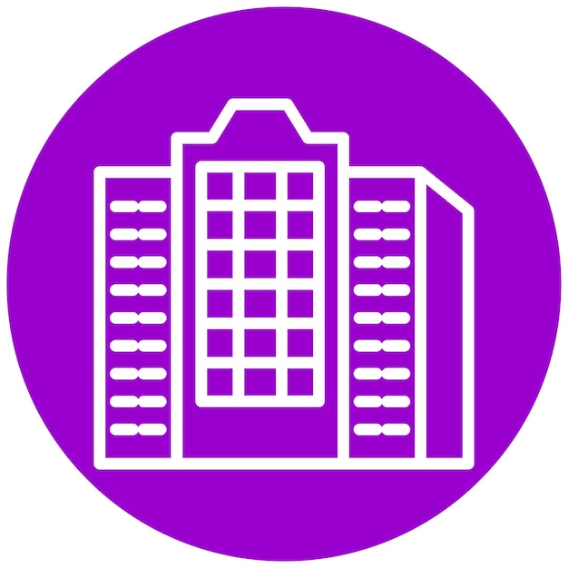 Diseño vectorial del estilo del icono del rascacielos