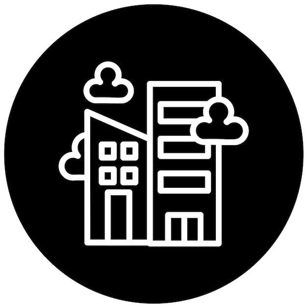 Diseño vectorial del estilo del icono del rascacielos