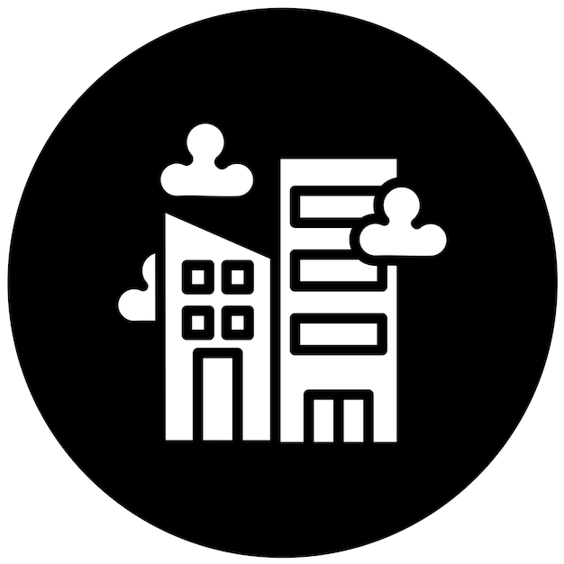 Diseño vectorial del estilo del icono del rascacielos