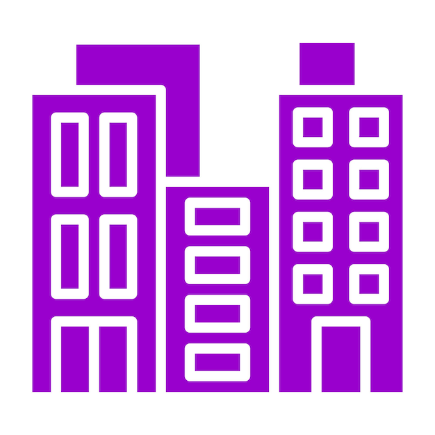 Diseño vectorial del estilo del icono del rascacielos