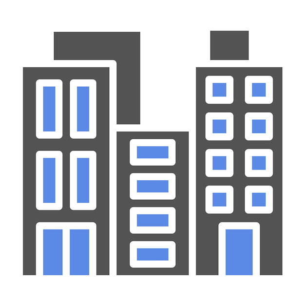 Diseño vectorial del estilo del icono del rascacielos