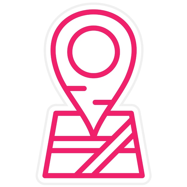 Diseño vectorial del estilo del icono del rastreador GPS