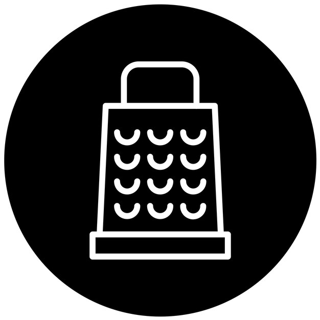 Diseño vectorial del estilo del icono de la rastrilladora de queso