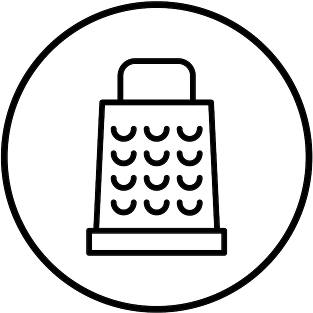 Diseño vectorial del estilo del icono de la rastrilladora de queso
