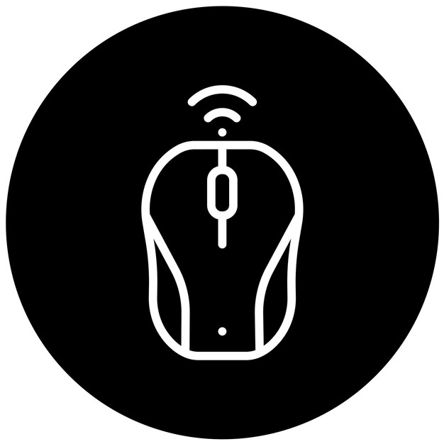 Diseño vectorial Estilo del icono del ratón inalámbrico