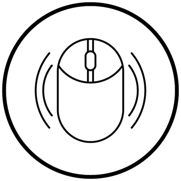Vector diseño vectorial estilo del icono del ratón inalámbrico