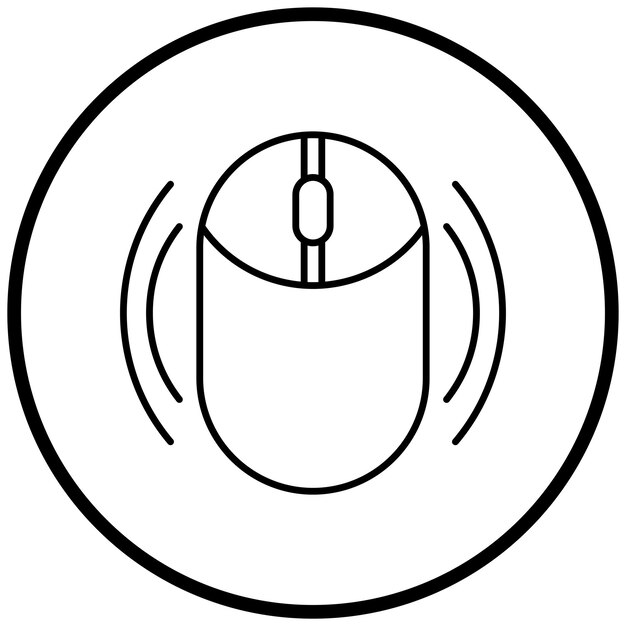 Diseño vectorial Estilo del icono del ratón inalámbrico