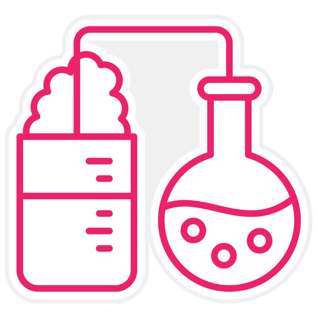 Diseño vectorial Estilo del icono de la reacción química