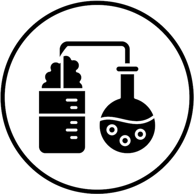 Vector diseño vectorial estilo del icono de la reacción química