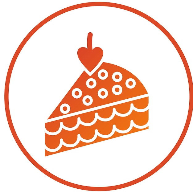 Diseño vectorial del estilo del icono de la rebanada del pastel
