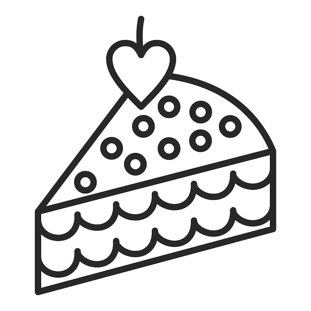 Diseño vectorial del estilo del icono de la rebanada del pastel