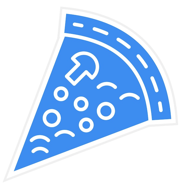 Diseño vectorial del estilo del icono de las rebanadas de pizza