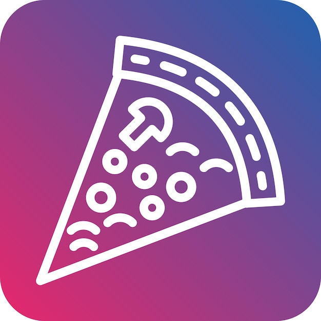 Diseño vectorial del estilo del icono de las rebanadas de pizza