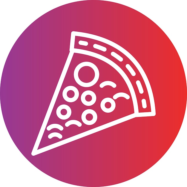 Diseño vectorial del estilo del icono de las rebanadas de pizza