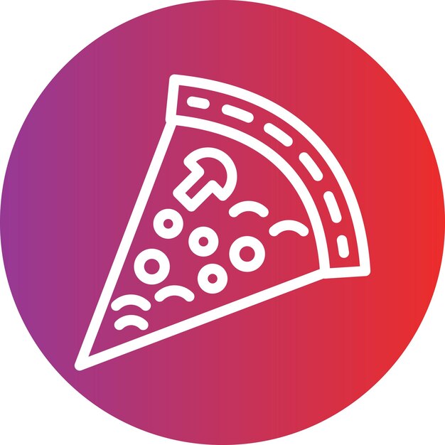 Diseño vectorial del estilo del icono de las rebanadas de pizza