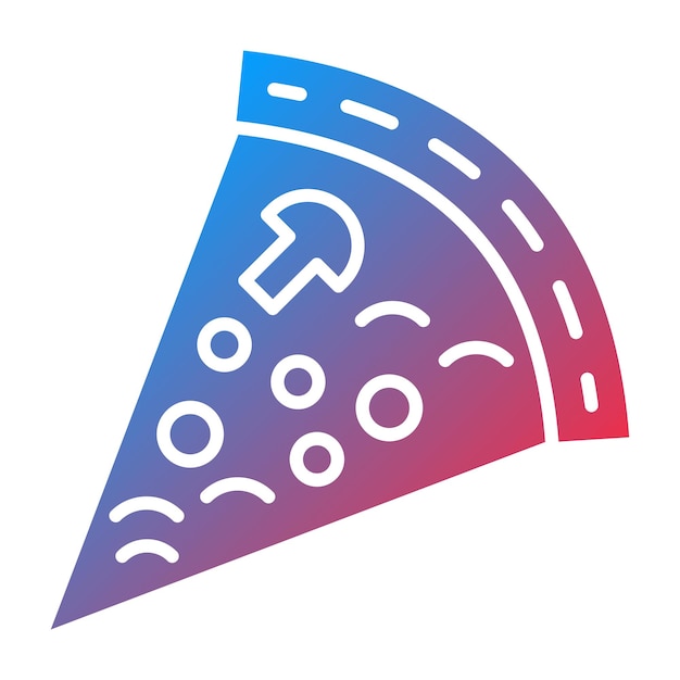 Diseño vectorial del estilo del icono de las rebanadas de pizza